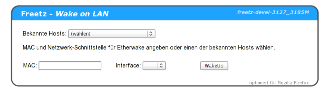 Wake on LAN WebInterface