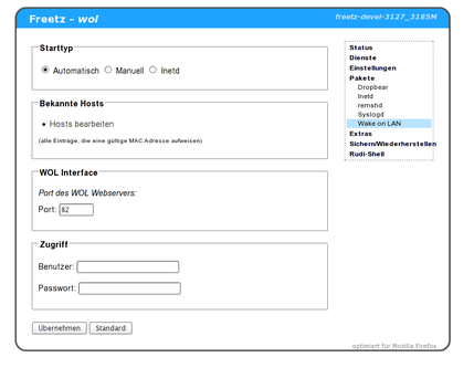 Wake on LAN Configuration