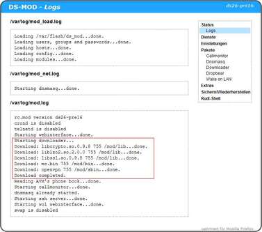 Downloader: Startlog