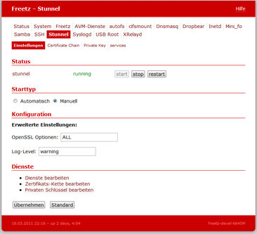 Stunnel Webinterface