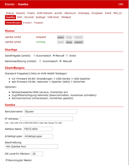 Samba Webinterface