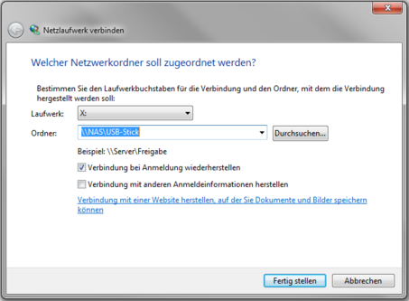 Freigabe am PC mounten
