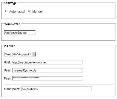 WebDAV: Konfiguration